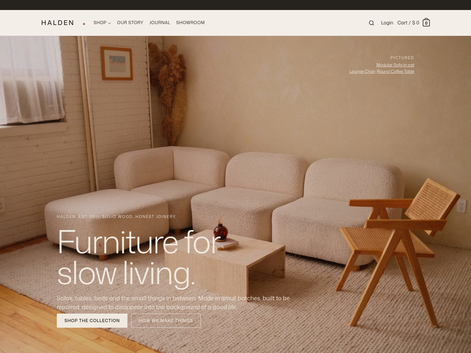 Halden demo homepage — furniture & interiors