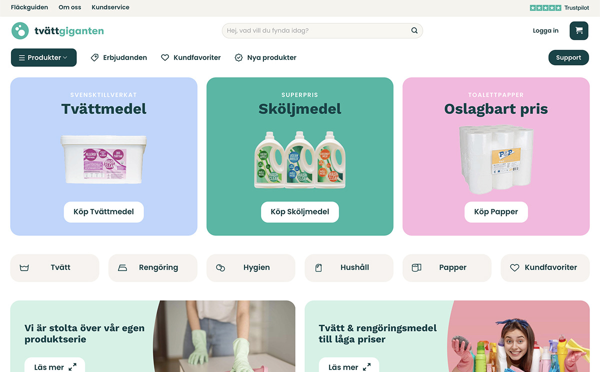 A customer website built with Flatsome