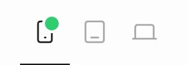 The Mobile button in the top bar with a green dot