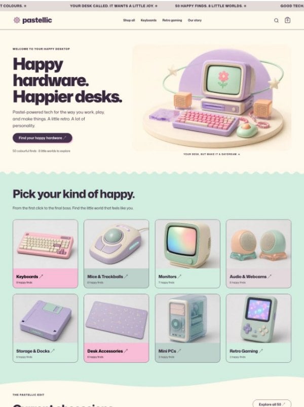 Pastellic tech accessories starter site