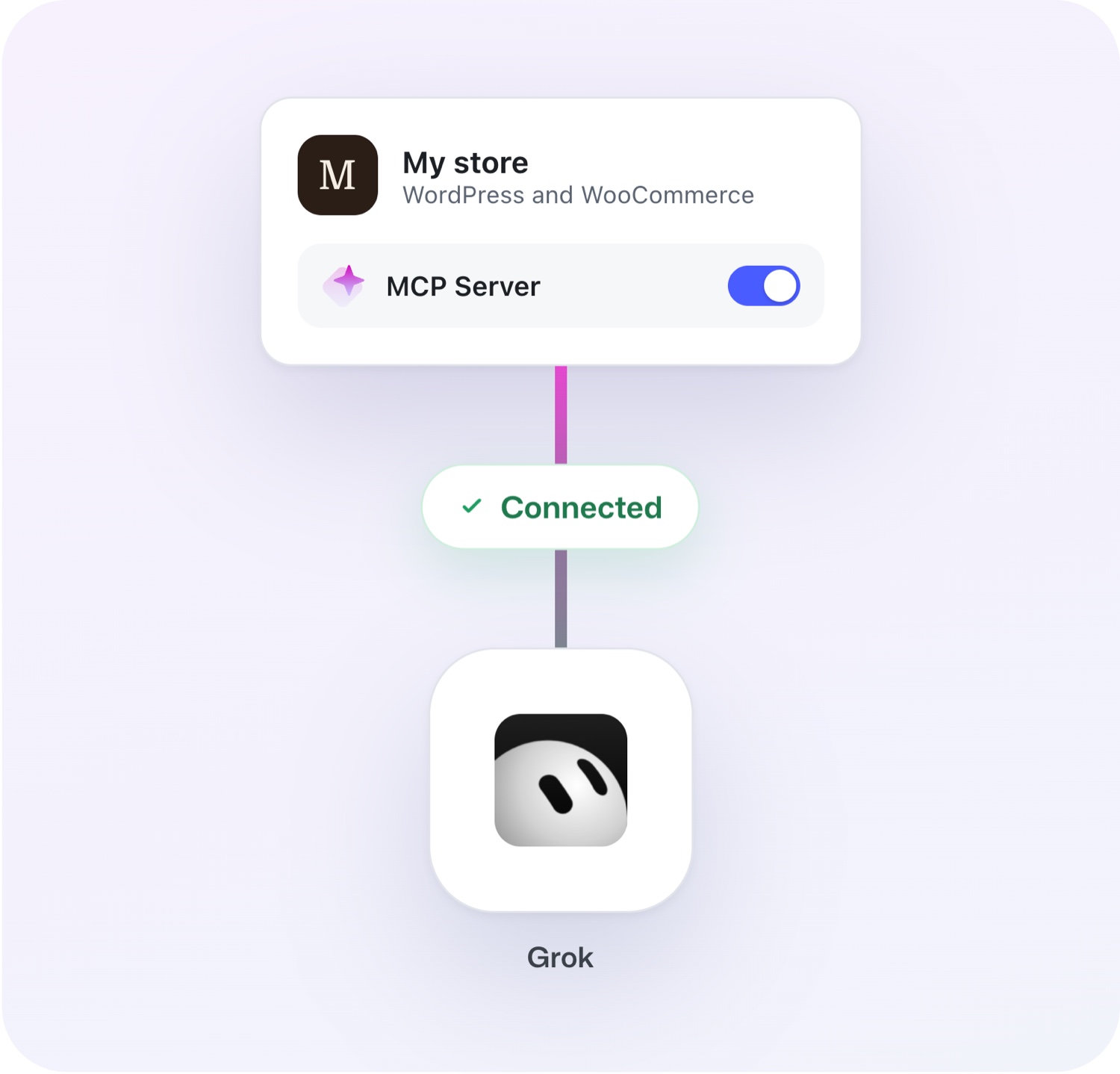 Your store with MCP Server switched on, connected to Grok