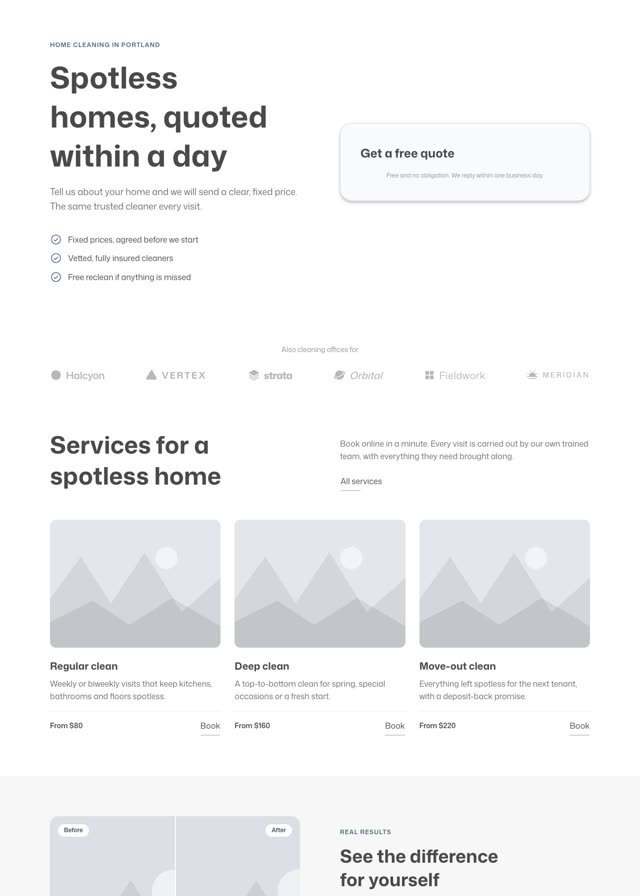 The Local business homepage pattern