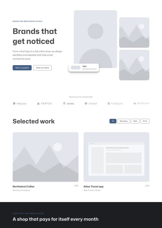 The Portfolio homepage pattern