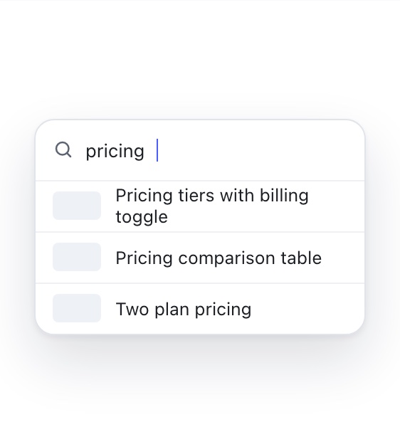 A pattern search for pricing with three results